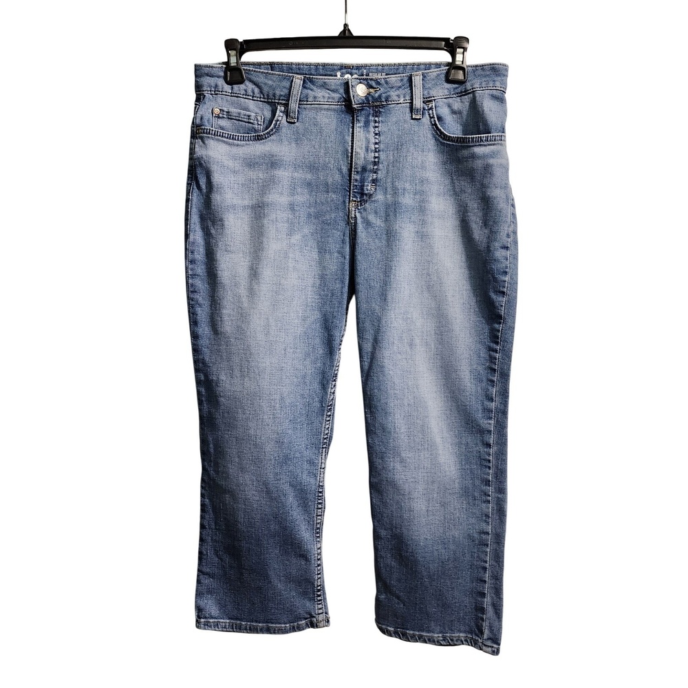 Lee Regular Fit Capri Jeans Mid Rise Denim Cropped Pants Womens Size 14